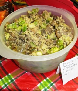 Millet, Brussels sprouts, and Mushrooms